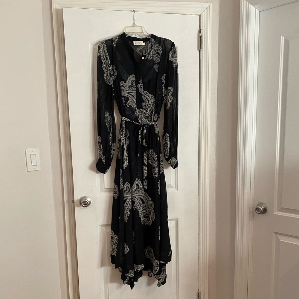 Zimmermann Black Paisley Long Sleeve Dress